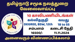 TN SOCIAL WELFARE RECRUITMENT I TN SOCIAL WELFARE JOB NOTIFICATION I varus online service [upl. by Lenoel973]