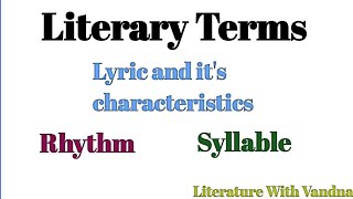 Literary Terms  Lyric Rhythm Syllable lyricsrhythm syllable englishliterature youtubevideo [upl. by Wales]