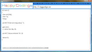 Convert string to long integer how to use strtol c code example [upl. by Ssidnac]