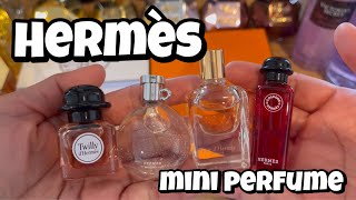 Hermes mini perfume  Twilly d’Hermes Jour d’Hermes Eau des Merveilles Eau de Rhubarbe [upl. by Hendon273]