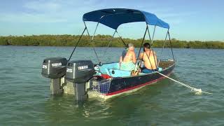 Twin Yamaha 25hp Outboards On a Jon Boat [upl. by Cassell]