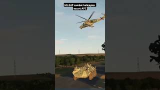 MI24P combat helicopter escort APC combathelicopter [upl. by Zabrine]