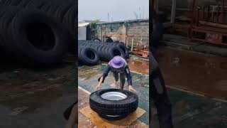 Its very strange to install tires with Chinese Kung Fu automobile silkmill farming machine [upl. by Melak]