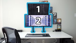 Stacked Dual Monitors using VIVO Arm Mounts [upl. by Anibur]