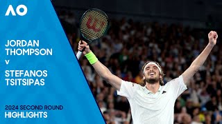 Jordan Thompson v Stefanos Tsitsipas Highlights  Australian Open 2024 Second Round [upl. by Hanni528]