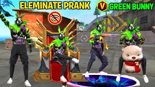 New Green BUNNY 🐰 Bundle But V Badge Girl Challage me For Eleminate Prank 😂 Garena Free Fire 🔥 [upl. by Kciwdahc]