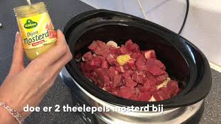 Boeuf Stroganoff uit de slowcooker  Crockpot [upl. by Aikin]