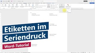 EtikettenSeriendruck – WordTutorial [upl. by Warila]