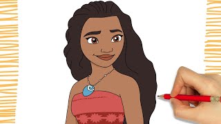 Como Dibujar a VAIANA I DISNEY [upl. by Hayman]