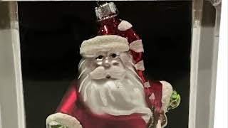 VIDEO SANTA HAND BLOWN GLASS RETRO CHRISTMAS ORNAMENT MACYS VINTAGE [upl. by Ronym15]