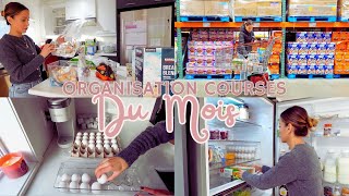 ORGANISATION BIG COURSES DU MOIS  Haul Costco • Nouveau rangement Frigo [upl. by Hplodnar]