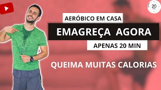 TREINO AERÓBICO PARA EMAGRECER AGORA Apenas 20 minutos  exercícios aeróbicos para fazer em casa [upl. by Prussian]