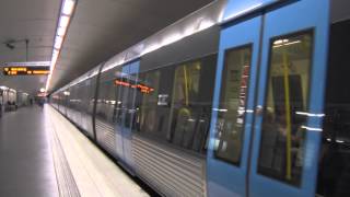 Stockholm Tunnelbana T13 Ropsten  Norsborg at Hornstull 15052014 [upl. by Kreit790]