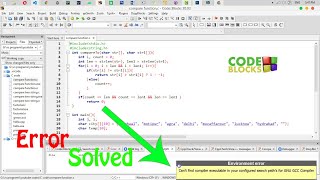 Fix Code Blocks Environment Error Cant find compiler executable in your configured search path [upl. by Theola122]