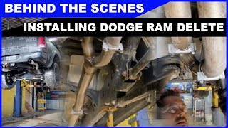 Installing Lyells Stainless Dodge Ram Muffler Delete [upl. by Drusie]