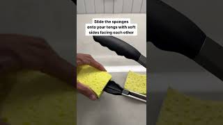 Cleaning hack Using sponge tongs to dust blinds [upl. by Gebhardt]