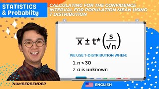 STATISTICS Confidence Interval for Population Mean Using t Distribution [upl. by Sauncho]