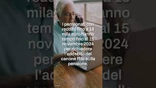 Canone RAI la richiesta di addebito sulla pensione scade il 15 novembre 2024 [upl. by Akinohs691]