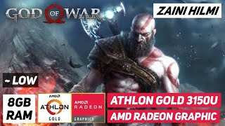 God Of War 2019  Athlon Gold 3150u  Vega 3  8GB Dual Channel [upl. by Itirahc]