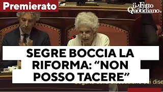 Liliana Segre boccia il premierato “Non posso e non voglio tacere” – L’intervento integrale [upl. by Margherita]