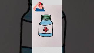 Medicine 💊 bottle drawing shorts art drawingideas doodleart painting doctor [upl. by Pen498]