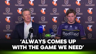 Bellamy praises Hughes after rollercoaster Preliminary Final  Storm Press Conference  Fox League [upl. by Enaud]