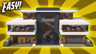 Minecraft How To Build A Modern Mansion House Tutorial 43 [upl. by Ynned]