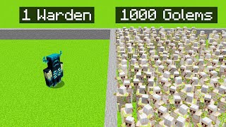 I Made 1 Warden Fight 1000 GOLEMS… Minecraft Battle [upl. by Nellda]