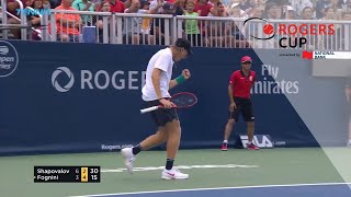 Wednesday Hot Shot Shapovalov rips a blazing backhand winner [upl. by Triplett966]