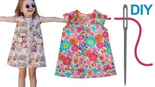 Kleid nähen für Anfänger – DIY Kinderkleid mit Flügelärmelchen „Denise“ [upl. by Adile395]