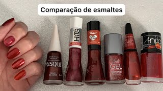 Comparação de Esmaltes Vermelhos Metálicos [upl. by Kinelski]