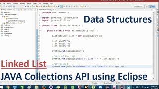 Linked List Example in Java using Eclipse  Team MAST [upl. by Aysahc]