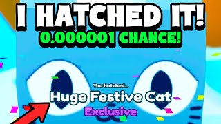 😱I Hatched HUGE FESTIVE CAT Finally  Pet Simulator X [upl. by Viv24]