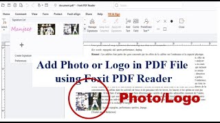 Add LogoPhoto in PDF Documents  Foxit PDF Reader  How to Add PhotoLogo in PDF using Foxit PDF [upl. by Clo]