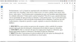 ATIVIDADE 1  BROMATOLOGIA  542024 [upl. by Einapets]