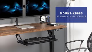 MOUNTKB08S Under Desk Keyboard Tray with Swinging Height Adjustment Assembly by VIVO [upl. by Acilef]