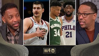 2023 MVP Debate Jokic Giannis or Embiid 🍿  NBA on TNT [upl. by Senga]