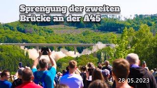 Sprengung der Zweiten Brücke an der A45 Sterbeckertalbrücke Tag der Sprengung [upl. by Navaj]