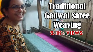 Vlog2  TRADITIONAL GADWAL SAREES WEAVING Firstever Telugu Video on Gadwal Sarees Art of Weaving [upl. by Lorilyn]