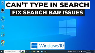 Fix Windows 10 Search Bar not Working  Cant Type in Windows 10 Search Bar [upl. by Olsewski273]