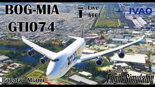 SKBO to KMIA  GTI074 MSFS ♥ IVAO ♥ With ATC Live [upl. by Pul286]