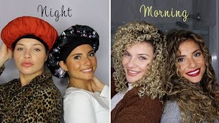 OUR CURLY HAIR SLEEP ROUTINES FOR PRESERVING LONG AND SHORT CURLS OVERNIGHT with my SEESTER FUNNY [upl. by Androw]