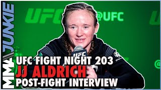 With her skillset JJ Aldrich believes she is a tough matchup for anyone  UFCVegas50 [upl. by Koenig]