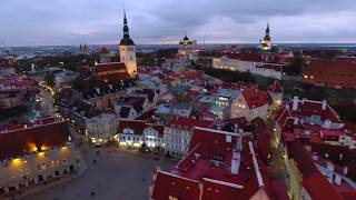 Tallinn Old Town by drone  continuous video [upl. by Acassej508]