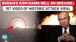 Video Captures Russias Historic ICBM Attack On Ukraine  World Watches Putins Show of Force [upl. by Anilorac]