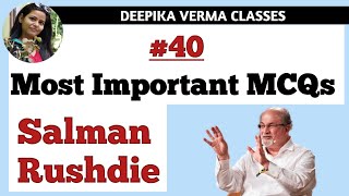 Salman Rushdie MCQs  40 important Quiz questions important for NET SET PGT [upl. by Ratna]