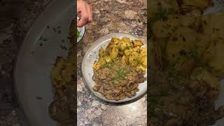 Sauteed potatoes with mushrooms sauce food homemakecooking [upl. by Oiralednac]