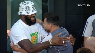 LeBron James shows love to Lionel Messi before his Inter Miami amp MLS debut [upl. by Paine]