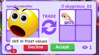 ☠️💀YOO WHAT HOW CAN THAT DONKEY GET 165 FROSTS IN ADOPT ME ADOPT ME TRADING VIDEOadoptmetrades [upl. by Wardle]