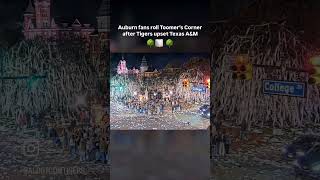 Auburn fans flock to Toomer’s Corner to celebrate after the Tigers upset No 15 Texas AampM [upl. by Sylera]